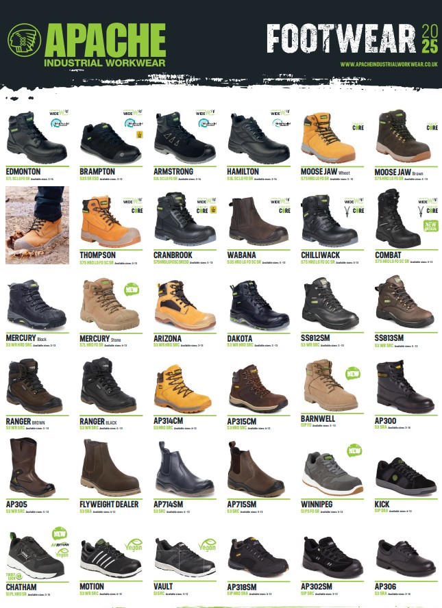 Apache Footwear Wall Chart 2025